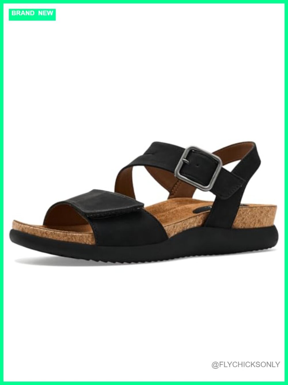Wedge Sandal with Faux Leather Upper Open Toe Ankle Strap Casual Comfort